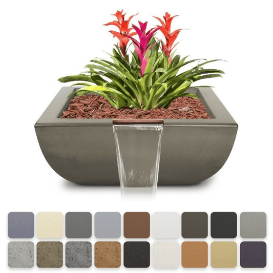 The Outdoor Plus - 24" Avalon GFRC Planter & Water Bowl - OPT-AVLPW24