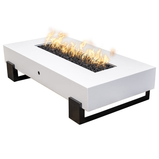 The Outdoor Plus - 72 Rectangular Baja Fire Pit - Powder Coated Metal - Match Lit - OPT-BAJ72-BWC