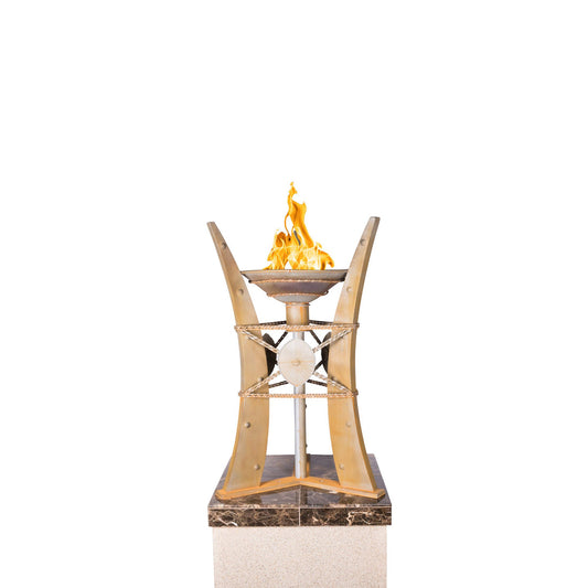 The Outdoor Plus - Bastille Corten Steel Column Ornament - Corten Steel - OPT-FTWRTOP3