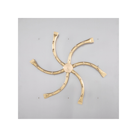 The Outdoor Plus - 18"x18" Square Flat Pan and 8" Brass Triple 'S' Bullet Burner - OPT-BFP18S