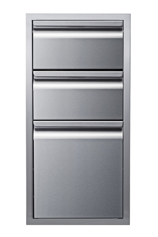 Memphis - Grills 15" Three Drawer Stack, Capacity 100 lbs - VGC15DB3