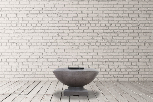Prism Hardscapes - 29" Toscano Concrete Fire & Water Bowl NG/LP, Match Lit