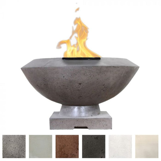 Prism Hardscapes - 29" Toscano Concrete Fire Bowl NG/LP, Match Lit