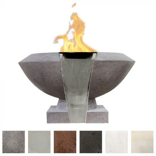Prism Hardscapes - 29" Toscano Concrete Fire & Water Bowl NG/LP, Match Lit