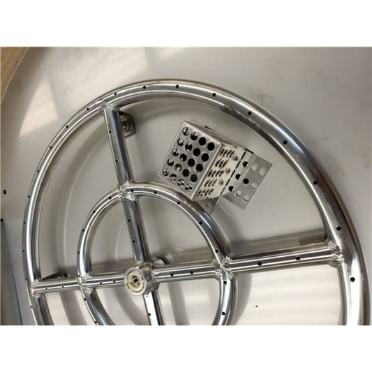 Firegear - 24" Round Drop-In Pan Gas Fire Pit Burner Kit, 18" Octoburner - TF-24DOCTO18MT-N