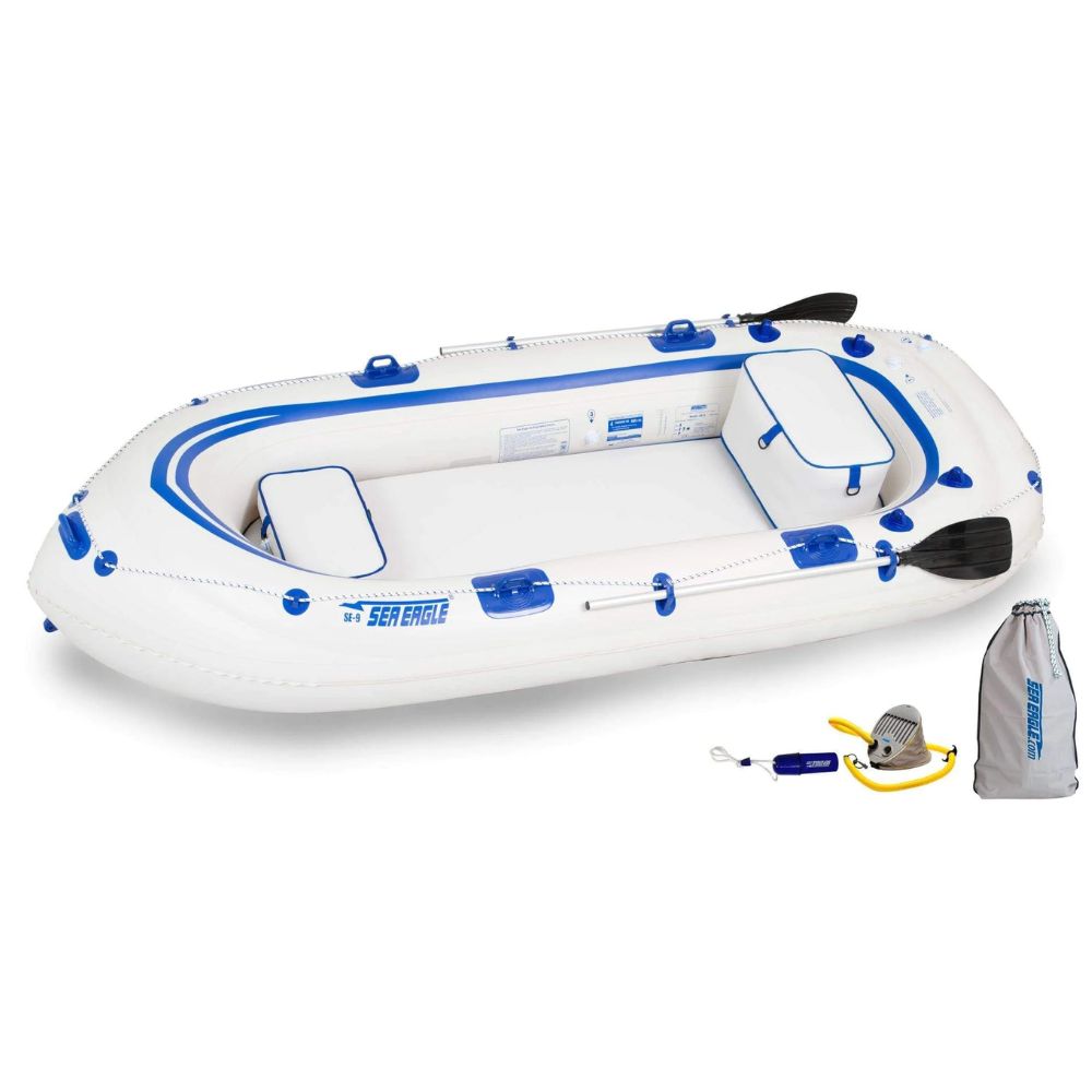 Sea Eagle - SE9 Startup Package 4 Person 11' White/Blue Inflatable Boa –  Recreation Outfitters