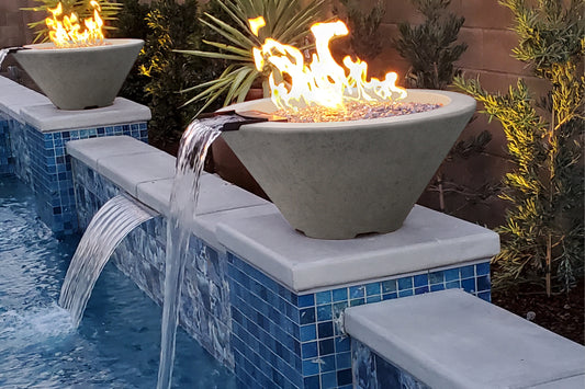 Prism Hardscapes - 29" Verona Fire Water Bowl NG/LP, Match Lit