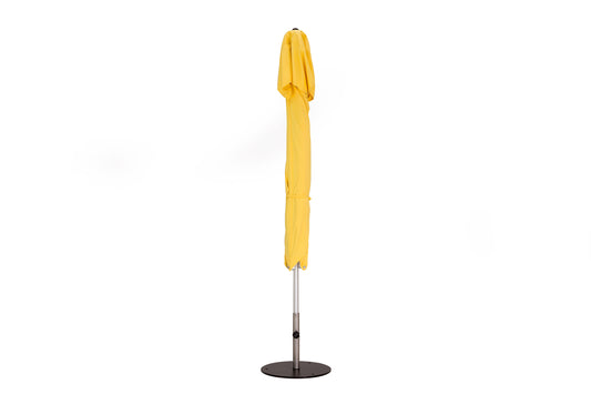 Woodline - 9' Round Pulley Lift Umbrella, Aluminum/Stainless Steel - Mistral, Inox - MI27RA