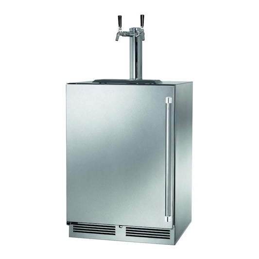 Perlick - 24" Signature Series Marine Grade Beer Dispenser - Dual Tap with stainless steel solid door, , with lock - HP24TM-2