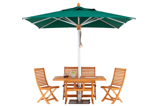 Woodline - 13’ Round Pulley Lift Umbrella, Aluminum/Eucalyptus - Bravura, Safari - SA40RE