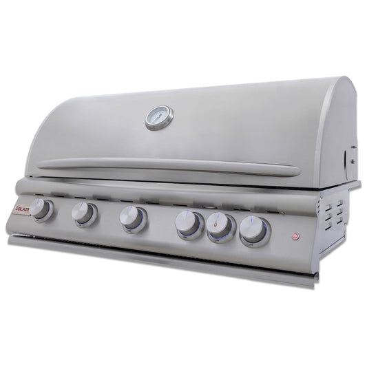Blaze - 40" Premium LTE+ 5-Burner Built-In Natural Gas Grill with Rear Infrared Burner and Lift-Assist Hood - BLZ-5LTE3