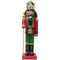Christmas Time - 32-In. African American Nutcracker Holding Staff Figurine, Festive Indoor Christmas Holiday Decorations, Red/Green - Red, Green