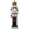 Christmas Time - 48-In. Nutcracker Holding Staff Figurine, Festive Indoor Christmas Holiday Decorations, White/Gold - Gold, White