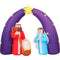Christmas Time - 7-Ft. Wide Pre-Lit Inflatable Nativity Scene Outdoor Christmas Decoration - Red