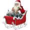 Christmas Time - 28-In. Music, Lights, and Motion Animated Santa Claus in his Sleigh, Indoor Christmas Holiday Home Decor - Red