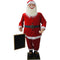 Christmas Time - 58-In. Musical Santa Claus Holding a Chalkboard, Indoor Christmas Holiday Home Decor - Red