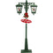 Christmas Time - 74-In. Musical Christmas Dual-Lantern Street Lamp with Santa, Snowman, 1 Sign, and Cascading Snow, Green - Green