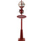 Christmas Time - 69-In. Musical Snow Globe Lamp Post with Santa Scene, 2 Signs, Cascading Snow, and Christmas Carols, Red - Red