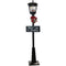 Christmas Time - 71-In. Musical Snowy Street Lamp with Retro Truck Scene, 2 Rustic Signs, Cascading Snow, and Christmas Carols, Black - Black