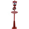 Christmas Time - 71-In. Musical Snowy Street Lamp with Christmas Tree Scene, 2 Signs, Cascading Snow, and Holiday Songs, Red - Red