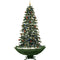Christmas Time - 67-In. Musical Snowy Indoor Holiday Decor, Green Christmas Tree with Green Umbrella Base - Green