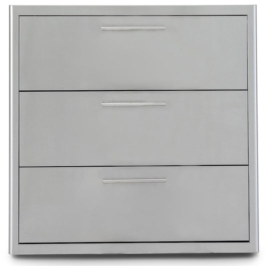 Blaze 30-Inch Stainless Steel Triple Access Drawer - BLZ-30W-3DRW-LT