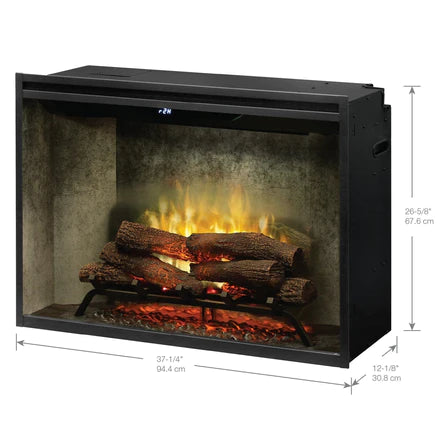 Dimplex - Revillusion 36" Weathered Concrete Built-In Electric Firebox with Glass Pane and Plug Kit - 500002401