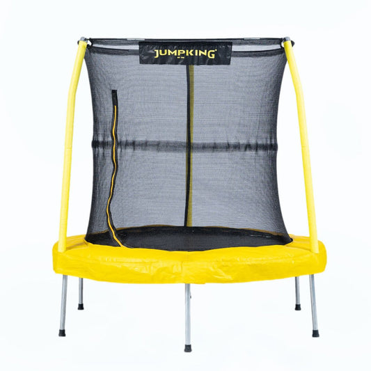 JumpKing - 55” Mini Trampoline with Safety Springs and Net, Foam-Padded Poles, 6 Base Legs, Outdoor Toddler Trampoline - BZJP55YV2
