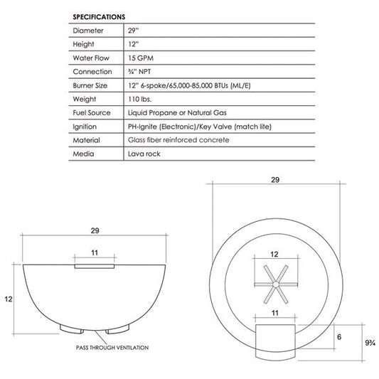 Prism Hardscapes - 29" Toscano Concrete Water Bowl