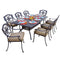 Darlee - Ten Star 9-Piece Patio Dining Set with Cushions and 42 x 84'' Rectangular Dining Table - DL503-9PC-30RLD
