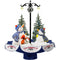 Fraser Hill Farm - Let It Snow Series 29-In. Musical Snow-Family Scene with Blue Umbrella Base, Snow Function, and Lights - GREEN