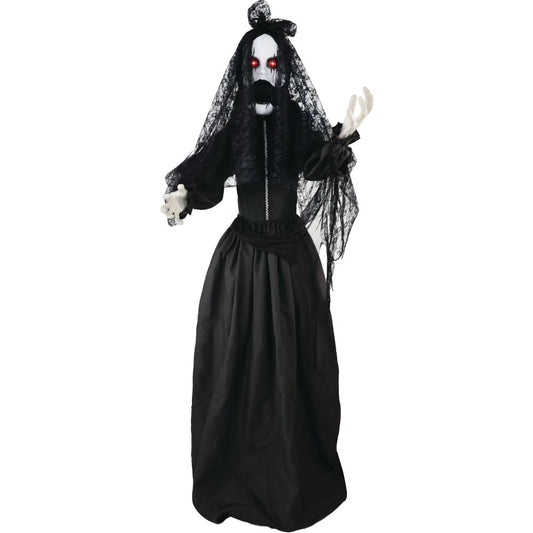 Haunted Hill Farm - Lifesize Animatronic Demon Bride with Lights and Sound, Indoor/Covered Outdoor Halloween Decoration - Multi