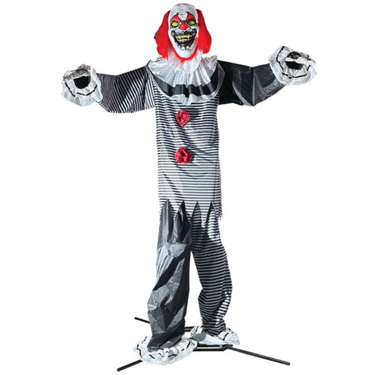 Haunted Hill Farm - 15-ft. Animatronic Clown with Lights and Sound, Outdoor Halloween Decoration - Multi