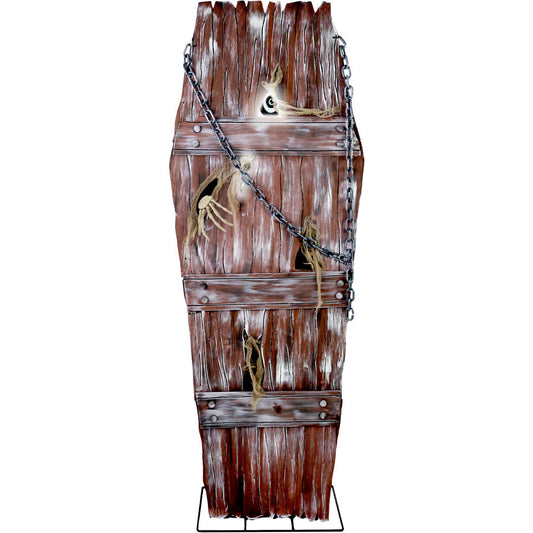 Haunted Hill Farm - Lifesize Animated Coffin Prop with Lights and Sound, Indoor/Covered Outdoor Halloween Decoration - Multi