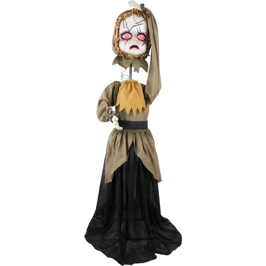 Haunted Hill Farm - Lifesize Animatronic Demon Girl with Lights and Sound, Indoor/Covered Outdoor Halloween Decoration - Multi