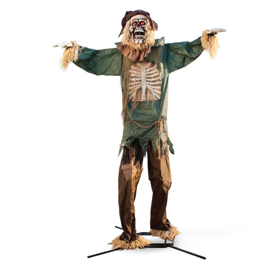 Haunted Hill Farm - 15-ft. Animatronic Scarecrow with Lights and Sound, Outdoor Halloween Decoration - Multi