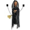 Haunted Hill Farm - Animatronic Witch Door Greeter with Lights and Sound, Indoor/Covered Outdoor Halloween Decoration - Multi