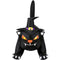 Haunted Hill Farm - 6-ft. Wide Prelit Inflatable Black Cat with Witch Hat - Black