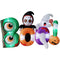 Haunted Hill Farm - 8-ft. Wide Prelit Inflatable Boo Sign with Reaper and Ghost - Black
