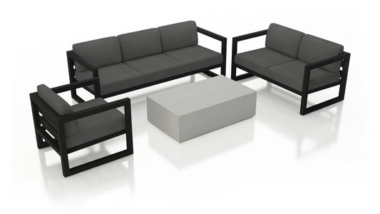 Harmonia Living - Avion Mason 4 Piece Sofa Loveseat Set - Slate | HL-AVMAS-SL-4SLSS