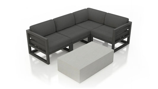 Harmonia Living - Avion Mason 5 Piece Sectional Set - Slate | HL-AVMAS-SL-5SEC
