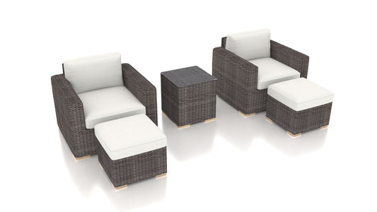Harmonia Living - Dune 5 Piece Club Chair Set - Canvas Natural | HL-DUNE-DW-5CC-CN