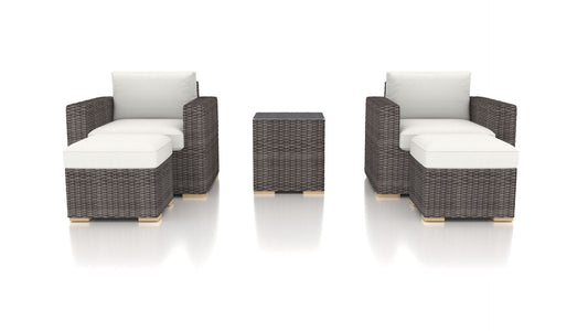 Harmonia Living - Dune 5 Piece Club Chair Set - Canvas Natural | HL-DUNE-DW-5CC-CN