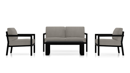 Harmonia Living - Pacifica 4 Piece Sofa Set - Black | HL-PAC-BK-4SS