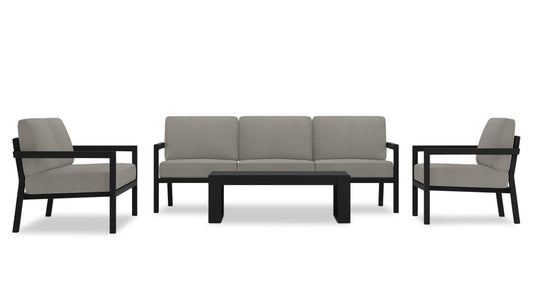 Harmonia Living - Pacifica 5 Piece Sofa Set - Black | HL-PAC-BK-5SS