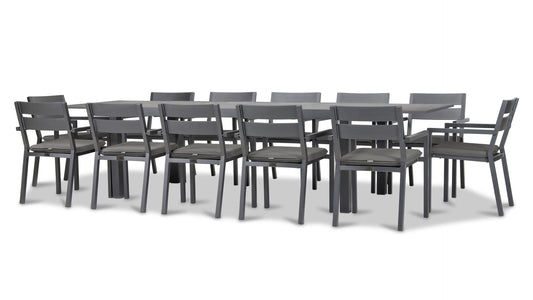 Pacifica 13 Piece Extendable Dining Set - Slate HL-PAC-SL-13EDS-C