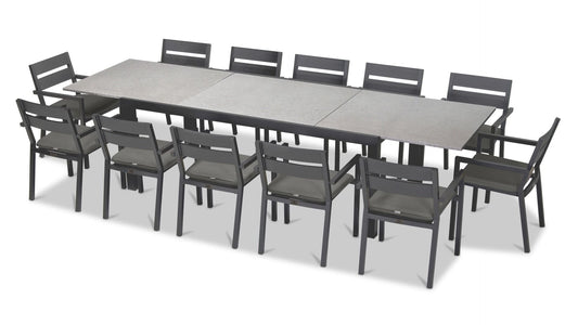 Pacifica 13 Piece Extendable Dining Set - Slate HL-PAC-SL-13EDS-C