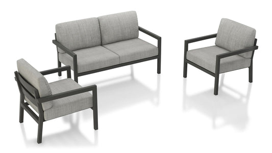 Harmonia Living - Pacifica 3 Piece Loveseat Set - Slate | HL-PAC-SL-3LSS