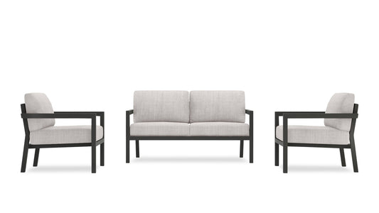 Harmonia Living - Pacifica 3 Piece Loveseat Set - Slate | HL-PAC-SL-3LSS