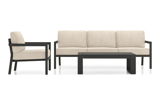 Harmonia Living - Pacifica 3 Piece Sofa Set - Slate | HL-PAC-SL-3SS